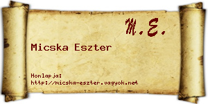 Micska Eszter névjegykártya